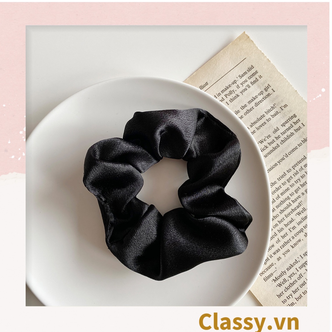 DÂY CỘT TÓC VẢI SCRUNCHIES SATIN MỜ HOT TREND, chất liệu satin mờ PK213