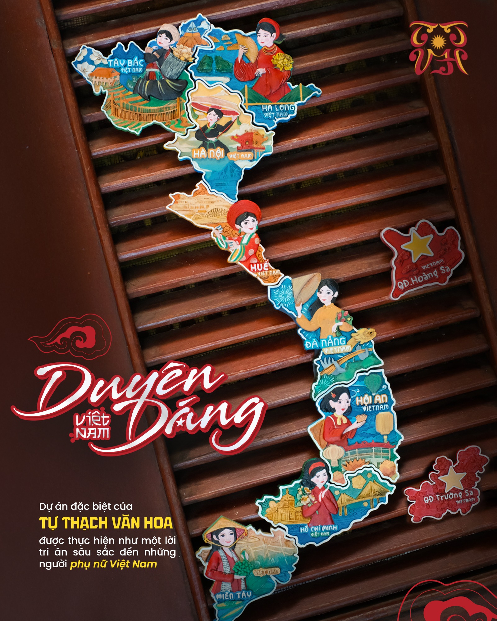 (Nam châm vẽ tay thủ công ) DUYÊN DÁNG VIỆT NAM – Từ Thạch Văn Hoa - Comicola