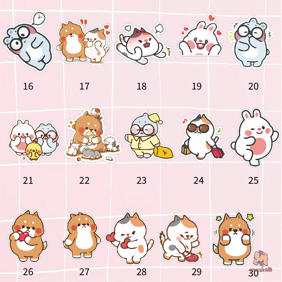 Miếng dán Stickers chủ đề Ton Ton Friends