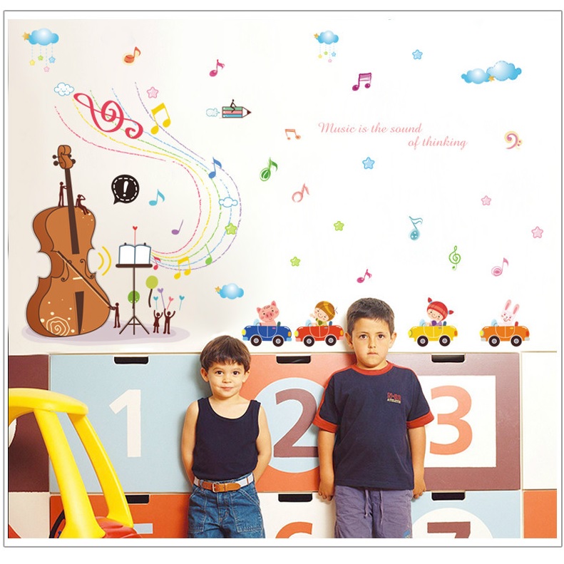 Decal Dán Tường Âm Nhạc Đàn Violin Đủ Màu mẫu số 16