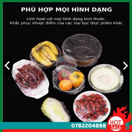 Túi 100 Màng Bọc Thực Phẩm Có Chun Co Dãn Tái Sử Dụng (Gói 100C Kèm Túi Gấu) - CH Hương Thị Miễn Phí Vận Chuyển