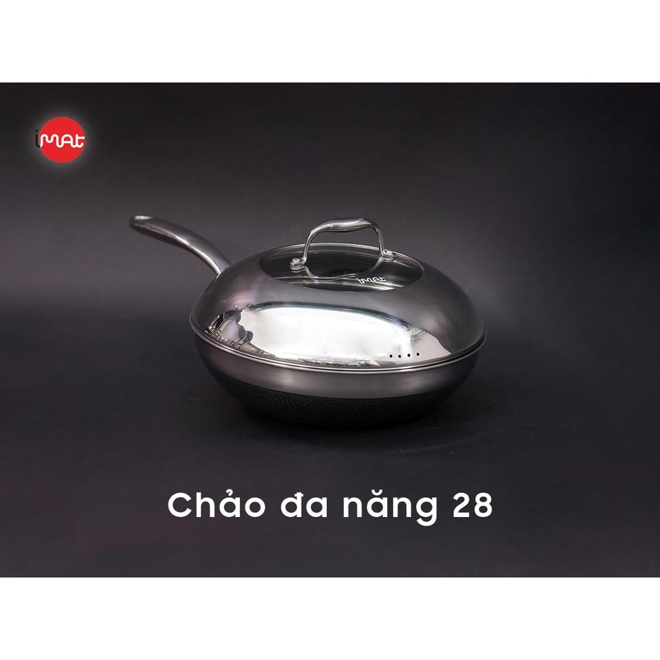 Bộ 6 nồi chảo chống dính bếp từ iMat Hybrid kết hợp giữa lớp phủ điêu khắc chống dính Daikin và inox 430