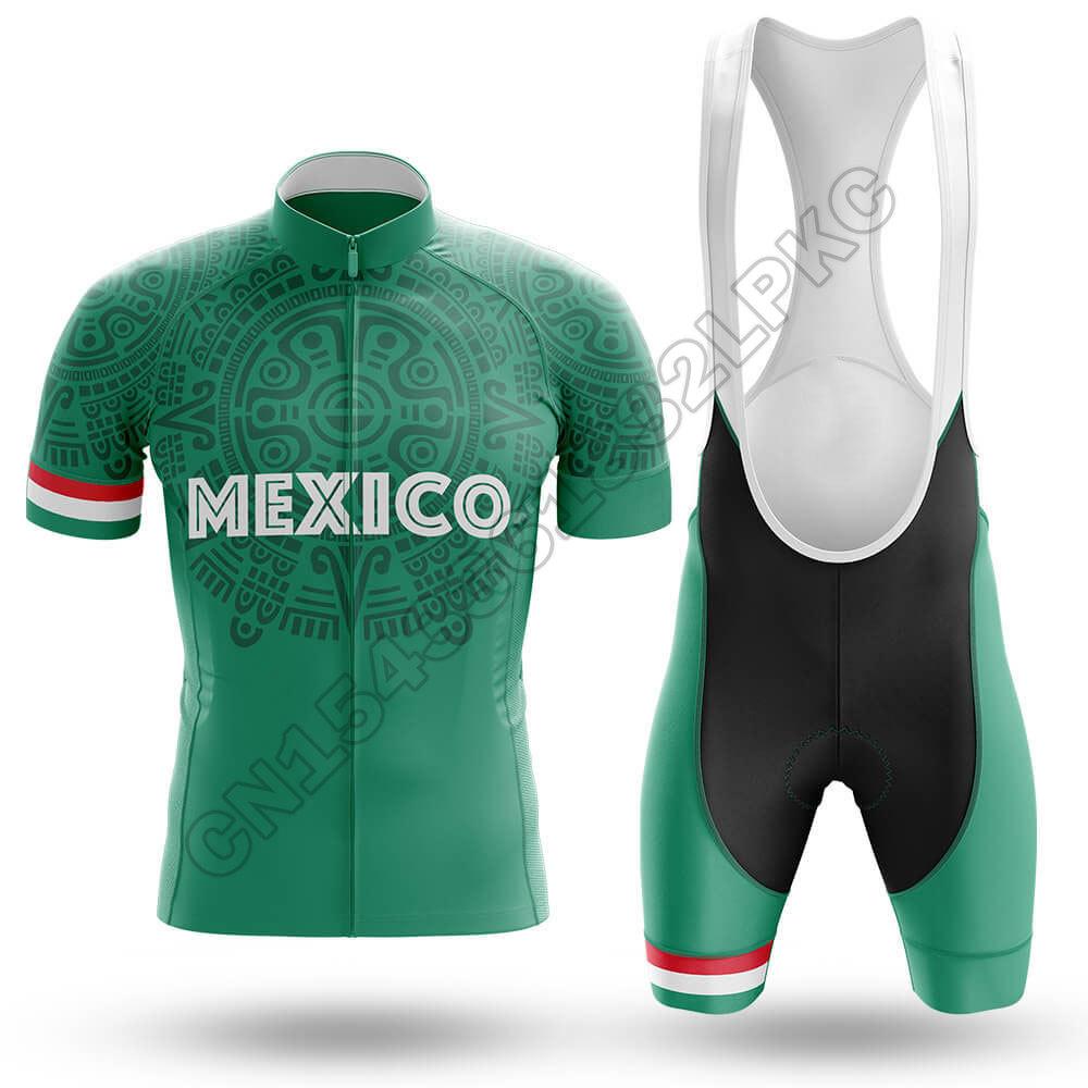Đội tuyển thể thao Mexico 2022 Bộ quần áo đi xe đạp mùa hè ngắn tay cho nam Quần áo đi xe đạp nhanh khô ngoài trời Bộ quần áo thể thao đi xe đạp MTB Color: cycling jersey 3 Size: XS