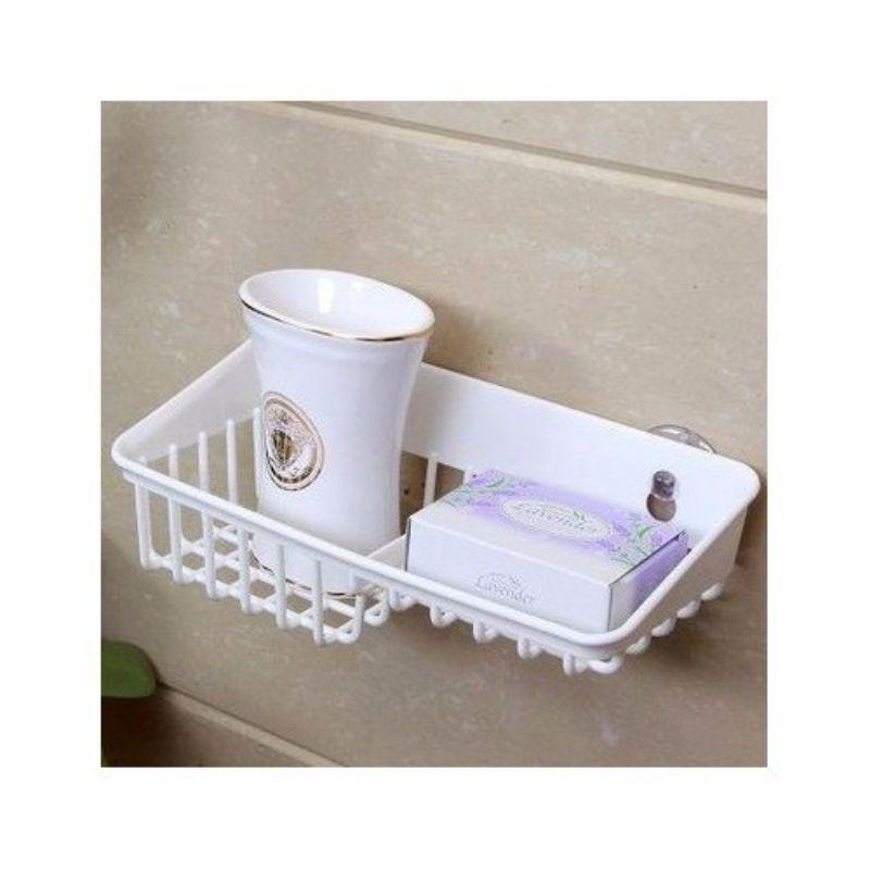 Giá để giẻ rửa bát 2 ngăn dạng lưới màu trắng Inomata