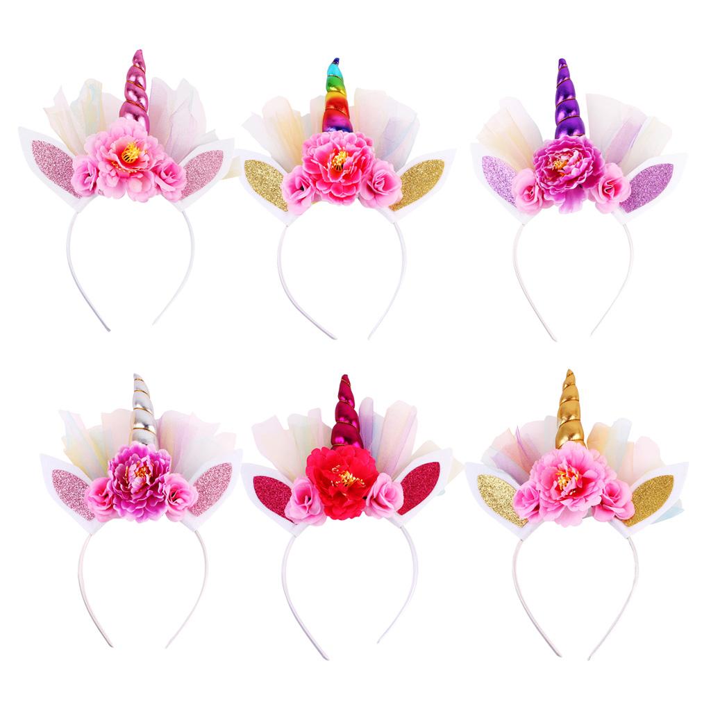 Unicorn Kids Girls Hair Hoop Hair Clips Party Hair Accessories Silver