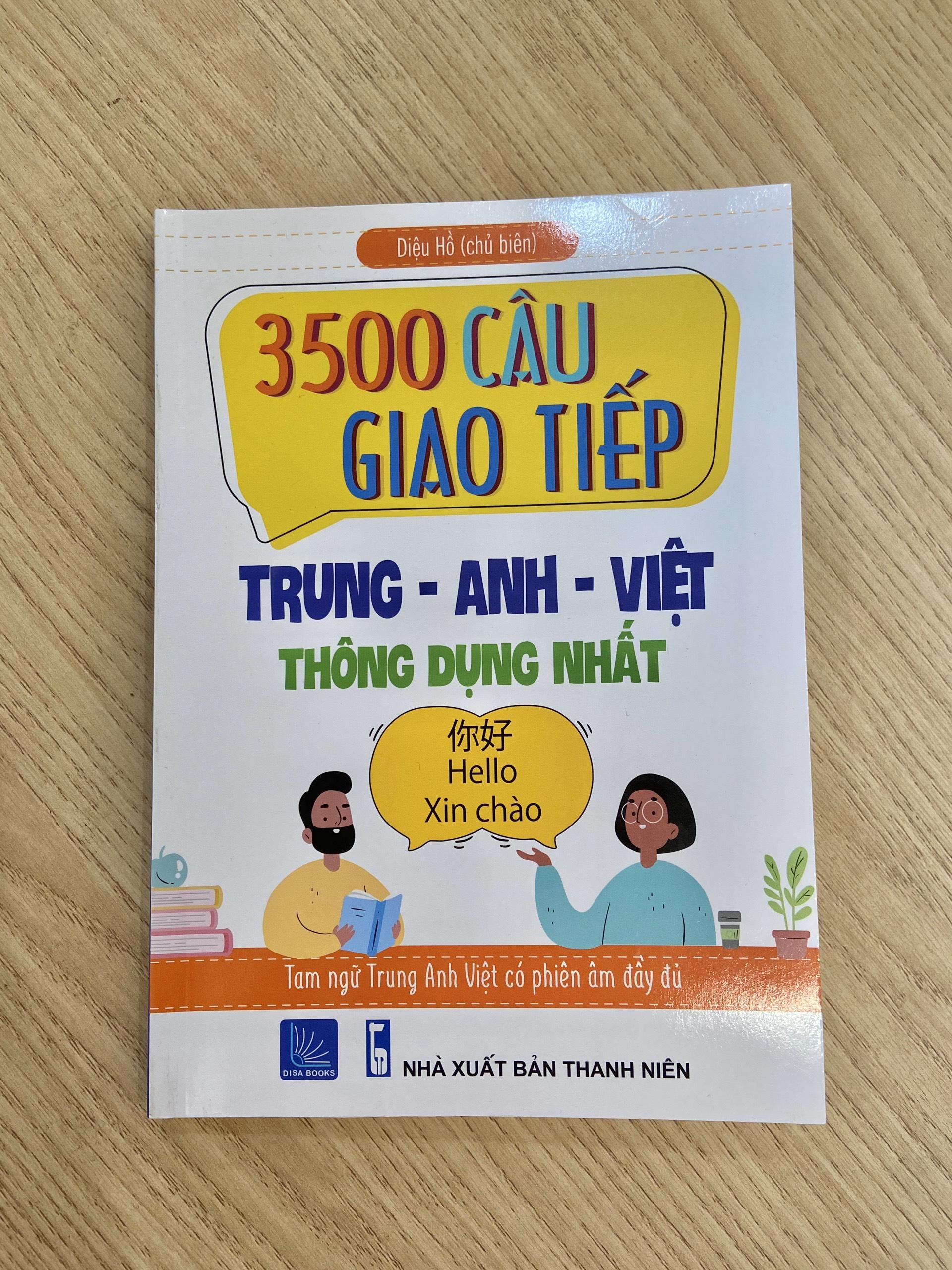 Combo 2 sách Luyện giải đề thi HSK cấp 4 có mp3 nge +3500 câu giao tiếp Anh Hoa Việt thông dụng nhất có phiên âm+DVD tài liệu