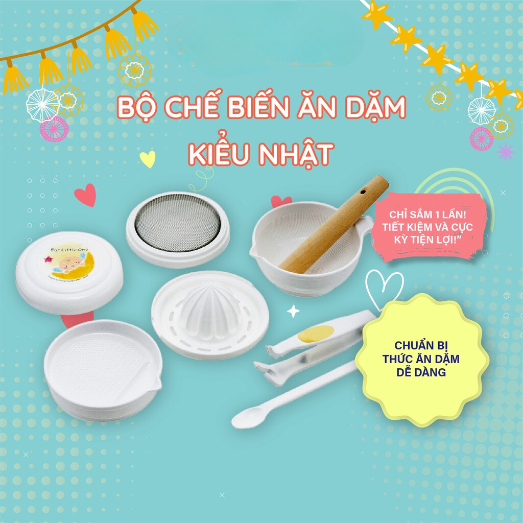 Bộ dụng cụ chế biến ăn dặm kiểu Nhật Richell Nhật Bản