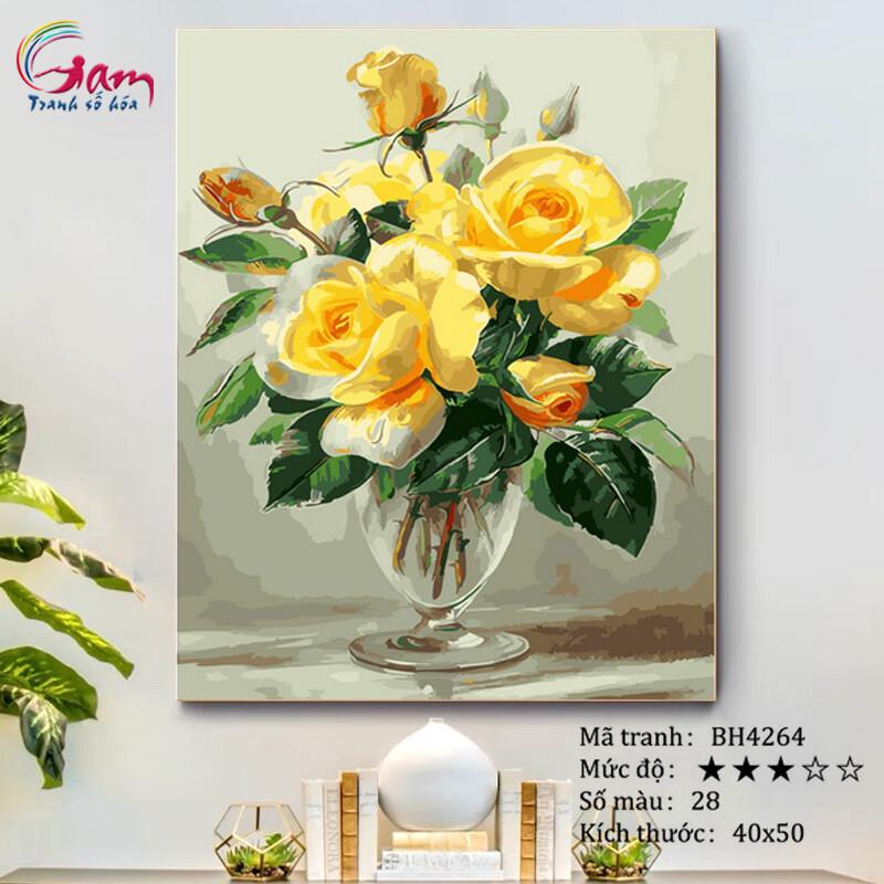 Tranh sơn dầu số hoá tự tô màu Gam BH4264 căng sẵn khung