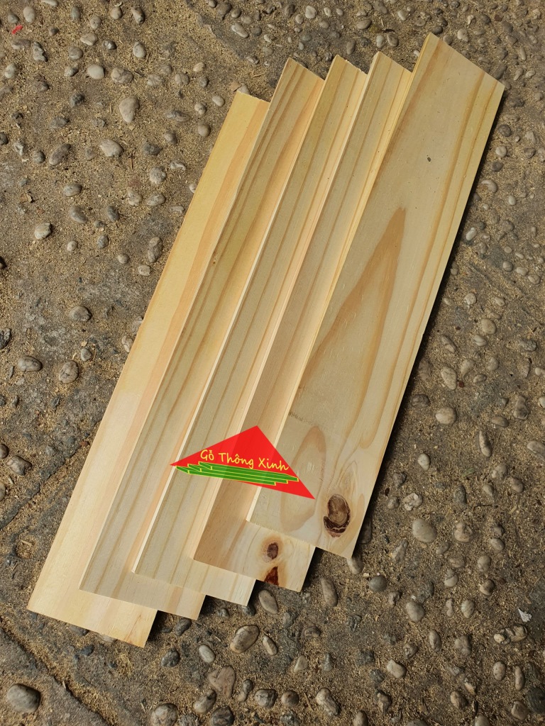 Bó 5 thanh gỗ thông dài 50cm, rộng 10cm, dày 1cm được bào láng 4 mặt phù hợp để trang trí, chế loa bluetooth, DIY