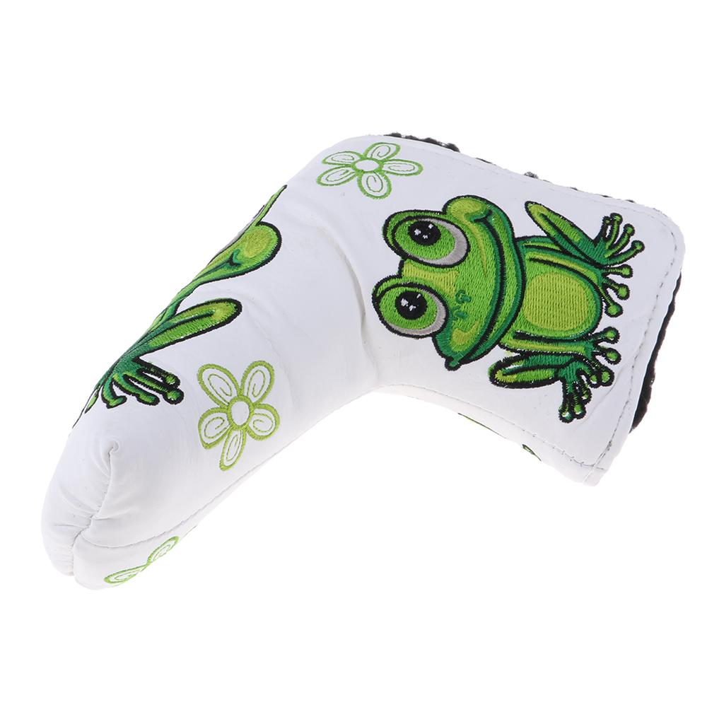 Golf Putter Cover Frog Pattern  Center Putter PU Head Protector