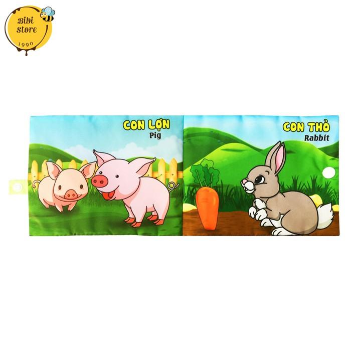 Sách vải cho bé chủ đề Động vật nuôi ,giúp trẻ khám phá và làm quen các con vật gần gũi