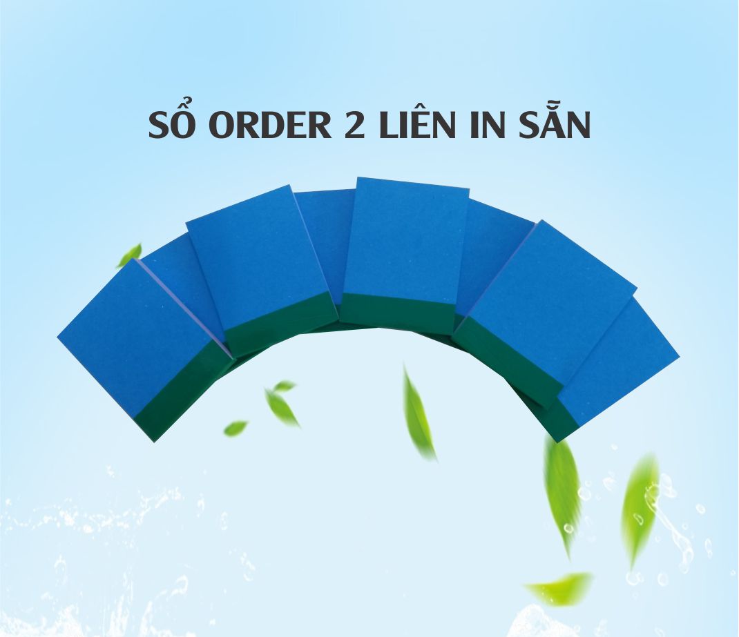 Combo 100 cuốn order 2 liên 6x8 in sẵn, tiện lợi dể sử dụng, không phải dùng giấy than để kê khi viết