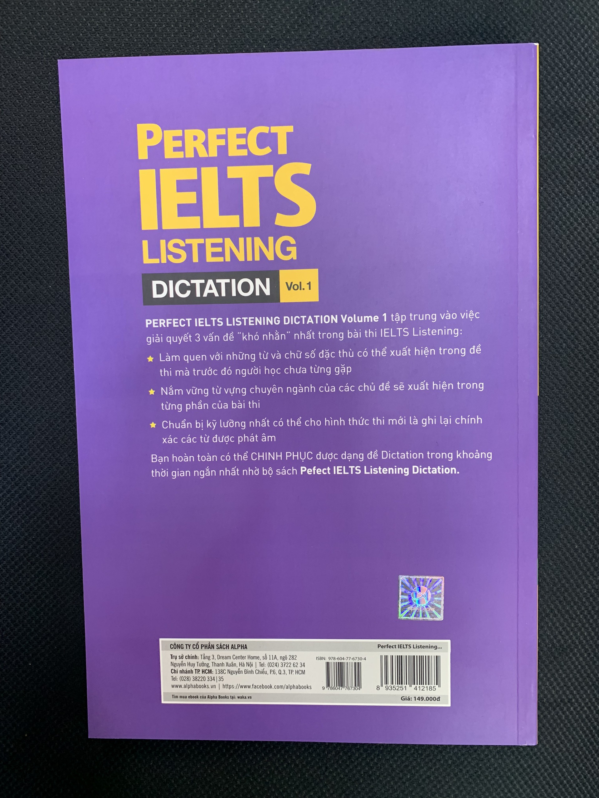 Perfect IELTS Listeng Dictation Vol.1 - William Jang - Trịnh Thị Thảo dịch - (bìa mềm)