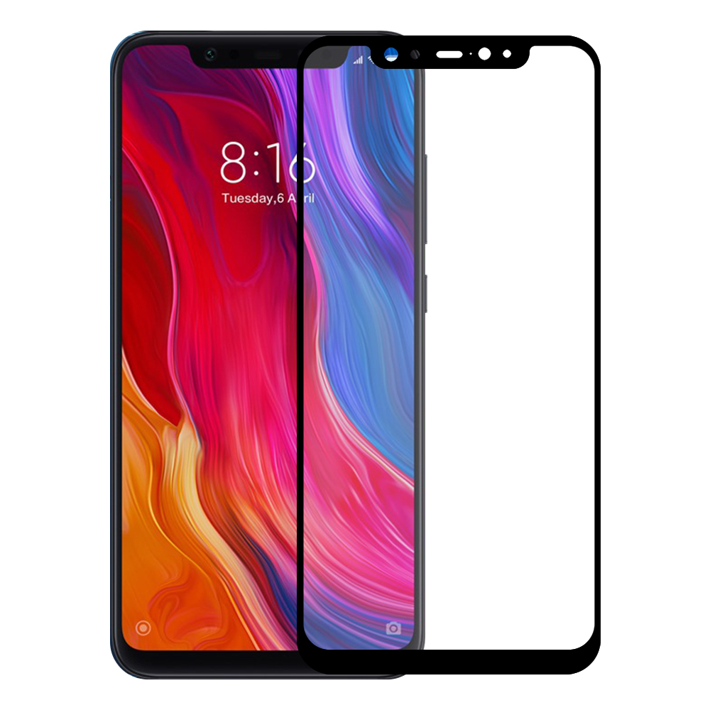 Kính Cường Lực cho Xiaomi Mi 8 - Full màn hình - Màu đen - Hàng Chính Hãng