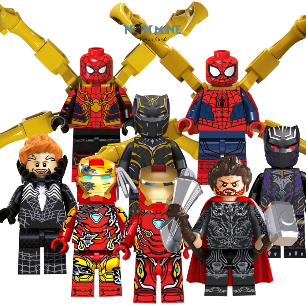 Minifigures Người Nhện Iron Man Spider Man Nhân vật Marvel Lắp Ráp TV6202