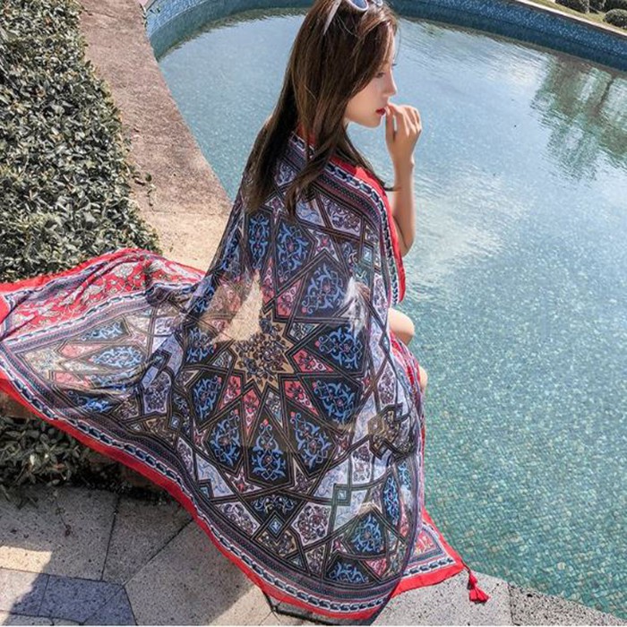 Khăn Choàng Thổ Cẩm Đi Biển - 180 x 90cm