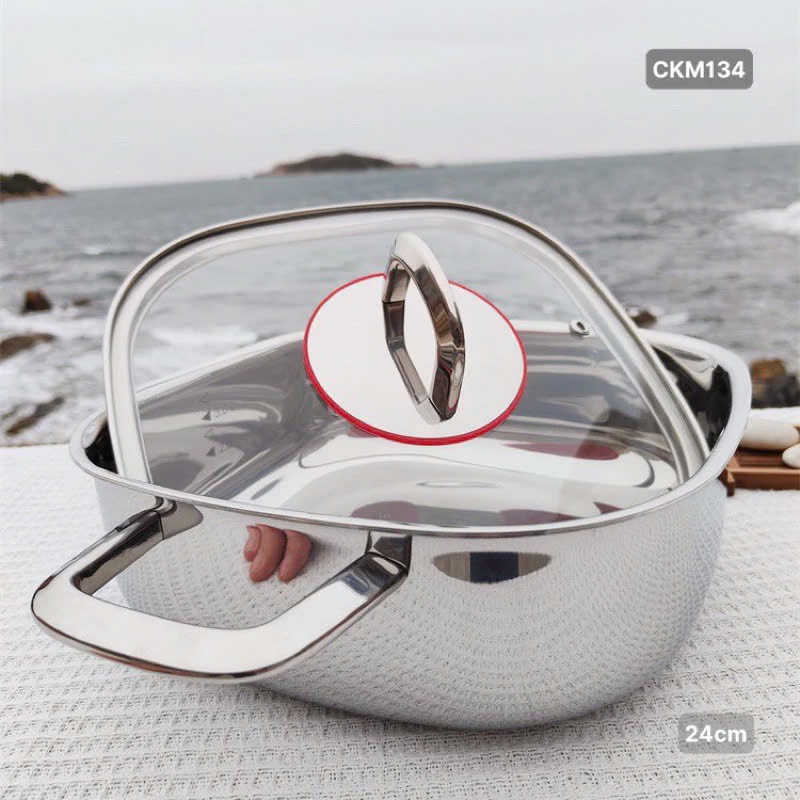 [Hàng chính hãng] CKM157 - Nồi vuông Inox cao Chockmen 24cm