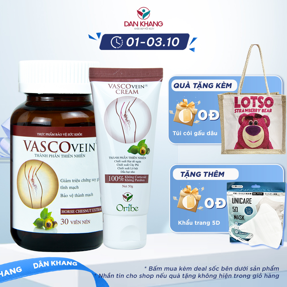 Bộ Sản Phẩm Hỗ Trợ Bệnh Suy Giãn Tĩnh Mạch Vascovein