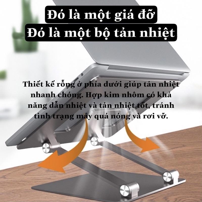 Giá Đỡ Kệ Laptop Gấp Gọn Đa Năng ChữZNhôm cao cấp Silicone đa điểm chống trượt tản nhiệt tốt cho máy