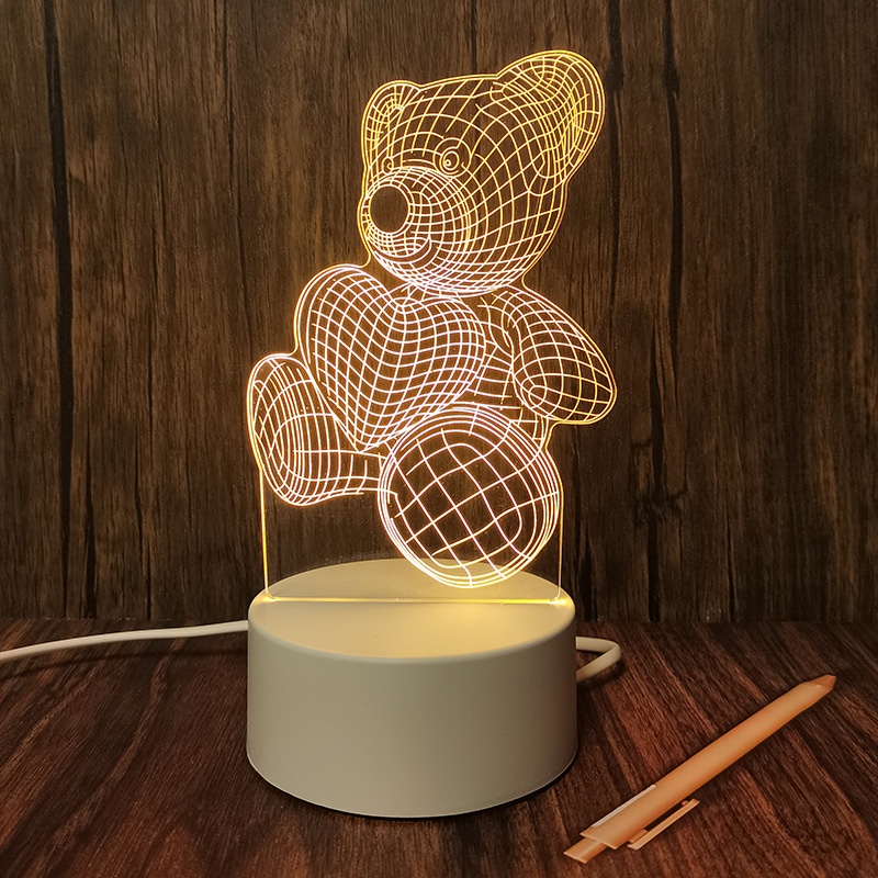 Đèn trang trí bàn làm quà tặng, đèn decor có LED 3 màu điều chỉnh bằng nút cảm ứng với nhiều kiểu mẫu