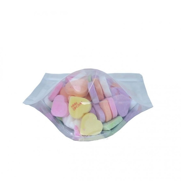 Túi zipper đáy đứng 1 mặt trong 1 mặt bạc size 18x26