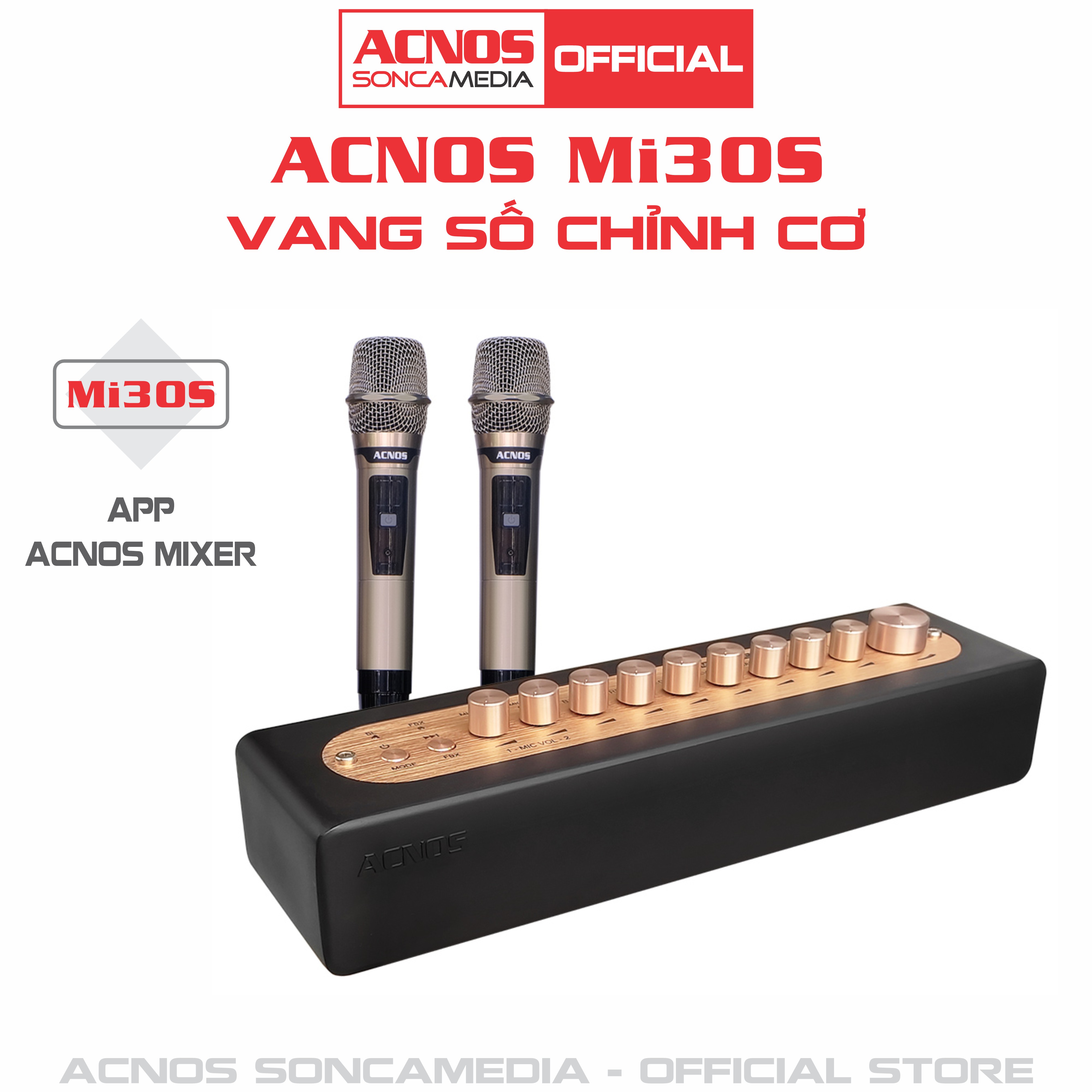 Vang số chỉnh cơ tích hợp Bluetooth & Micro không dây UHF ACNOS MI30S