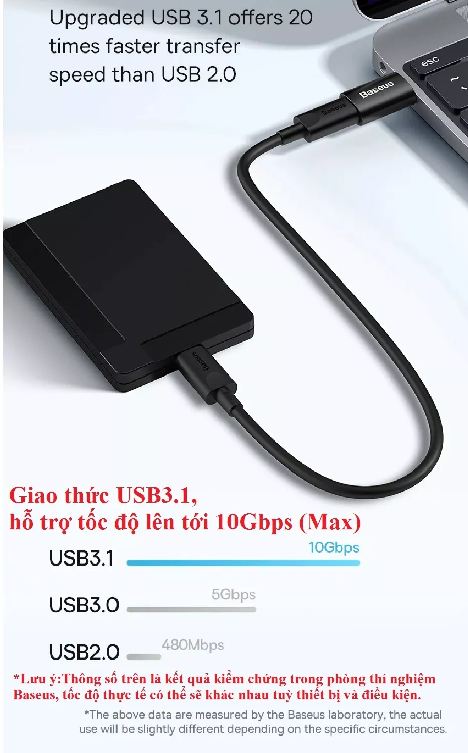 Đầu chuyển OTG USB 3.1 male ra C female Baseus Ingenuity ZJJQ000101_Màu ngẫu nhiên- Hàng chính hãng