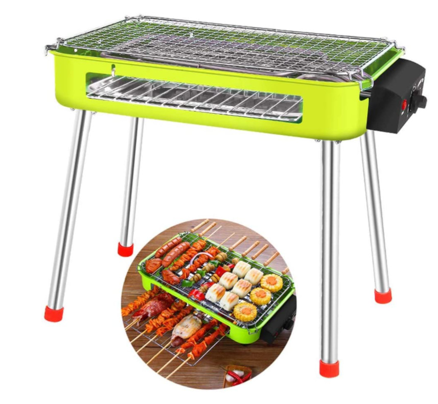 Lò nướng điện và than tích hợp 2 trong 1 điều chỉnh nhiệt Electric BBQ Grill