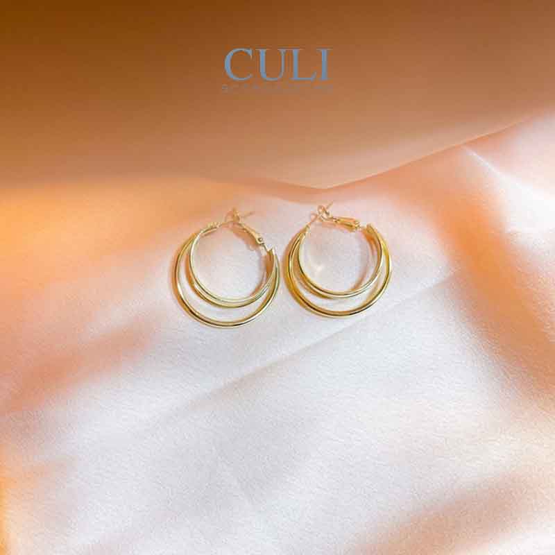 Khuyên tai bạc 925 Basic triple hoops HT651 - Culi accessories