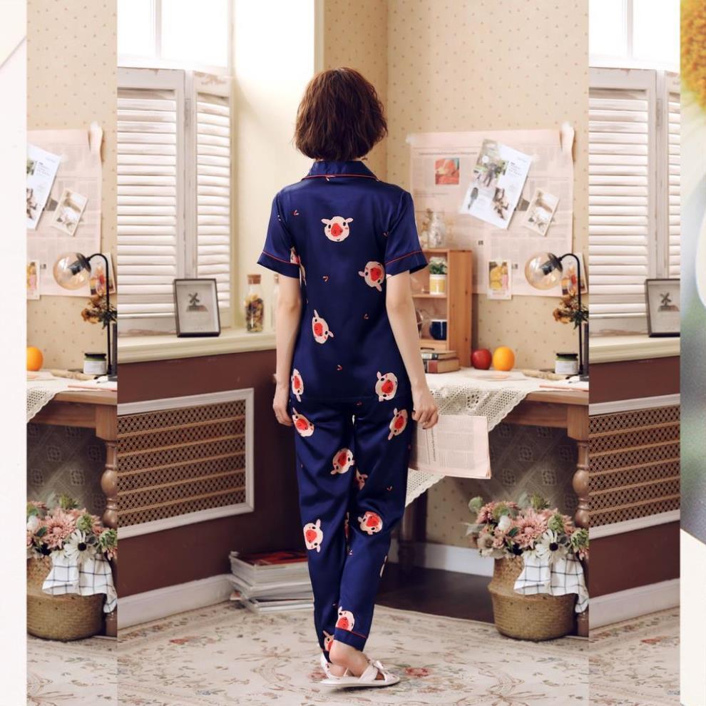 Đồ Bộ Pijama nữ đẹp, Đồ Ngủ Pijama dài - Sợi Lụa Satin Cao Cấp Mềm, Mịn - Siêu Dễ Thương B58