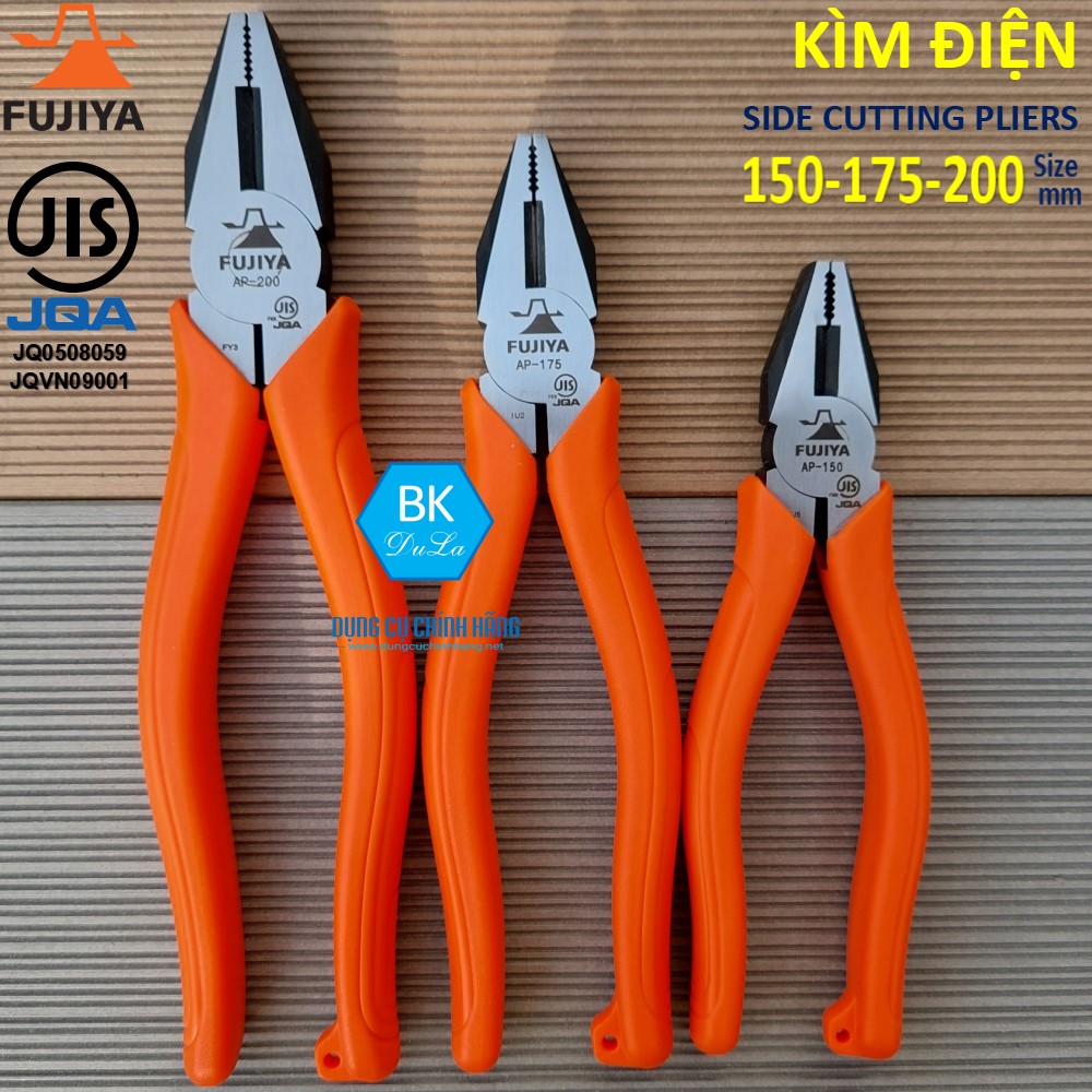 Kìm điện - Kìm răng 6 inch/ 150mm Fujiya AP-150 công nghệ Nhật Bản- Kìm cắt dây thép dây đồng