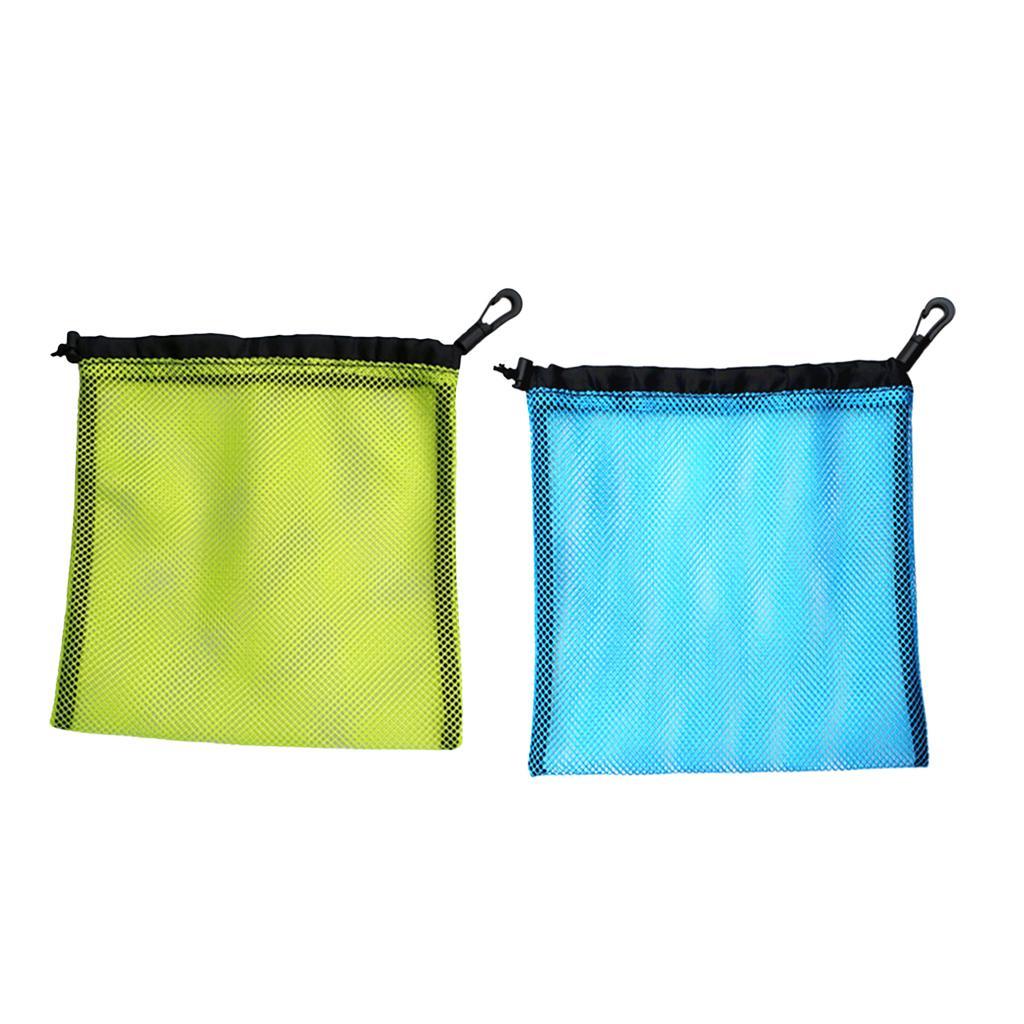 Durable Mesh Net Bag Golf Tennis Ball Carrying Holder Storage Pouch 2pcs