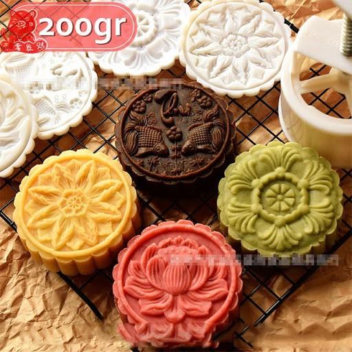 Khuôn Trung Thu Lò Xo 4 Mặt Cá Chép,Hoa Sen 150-200g