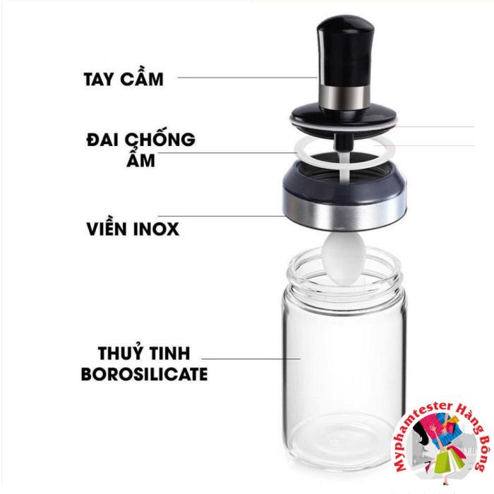 Lọ đựng gia vị, hũ đựng gia vị kèm thìa múc