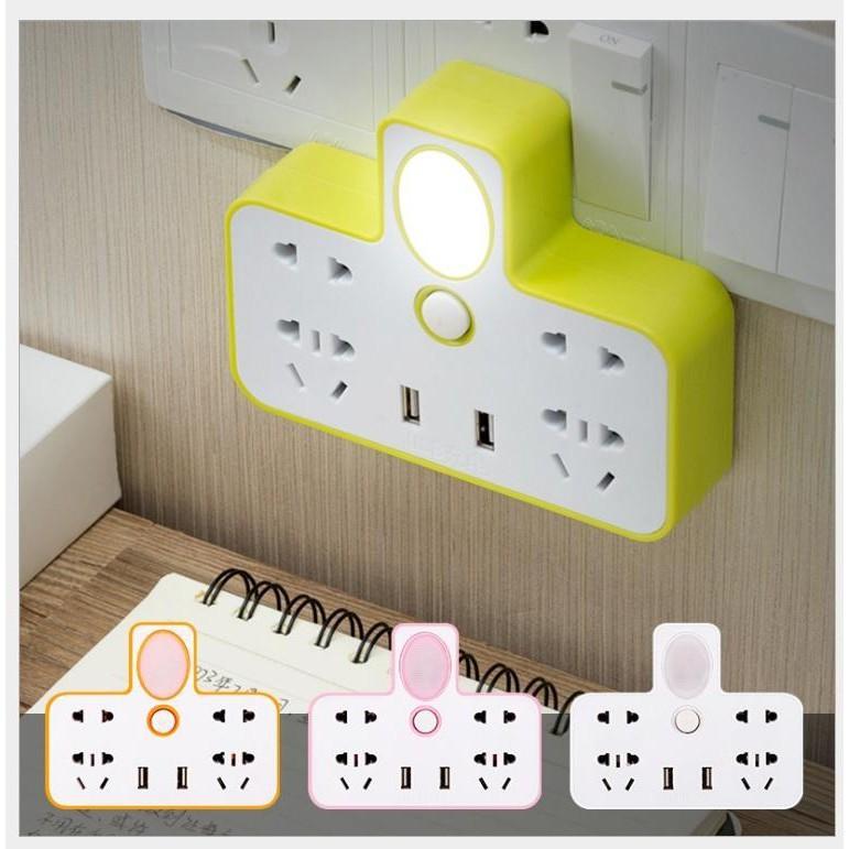 Ổ cắm điện đa năng có đèn ngủ và cổng usb