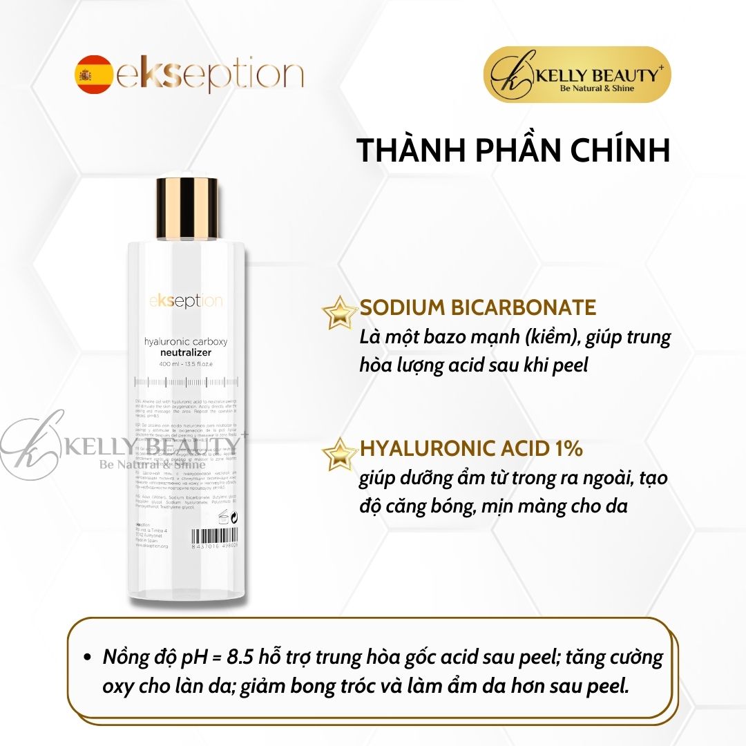 Dung Dịch Trung Hòa Sau Peel - ekseption Hyaluronic Carboxyl Neutralizer - Giảm Bong Tróc, Ngừa Kích Ứng - Kelly Beauty