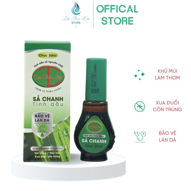 Tinh dầu Sả Chanh Dạ Thảo Liên 20ml - 100% Thảo Dược Thiên Nhiên