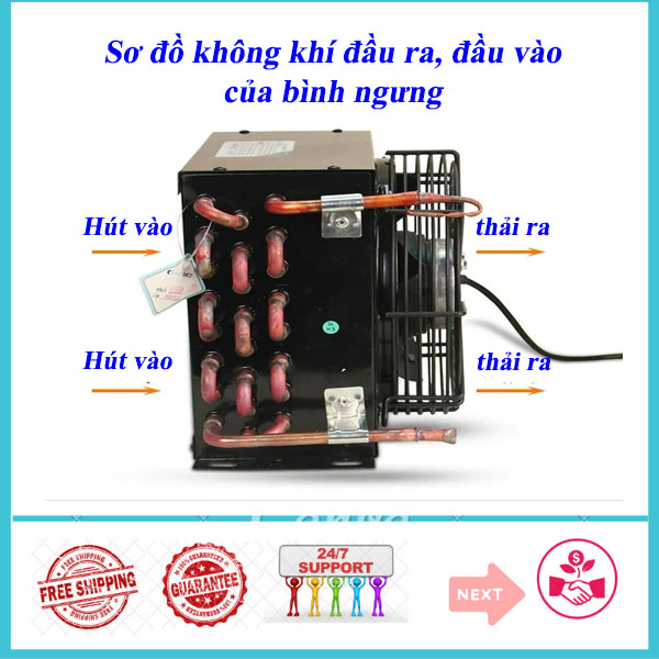 DÀN NÓNG COIL FNA 1.2/5.4 1HP KÈM QUẠT 60W SỬ DỤNG TRONG ĐIỆN LẠNH VÀ CÁC THIẾT BỊ LÀM LẠNH