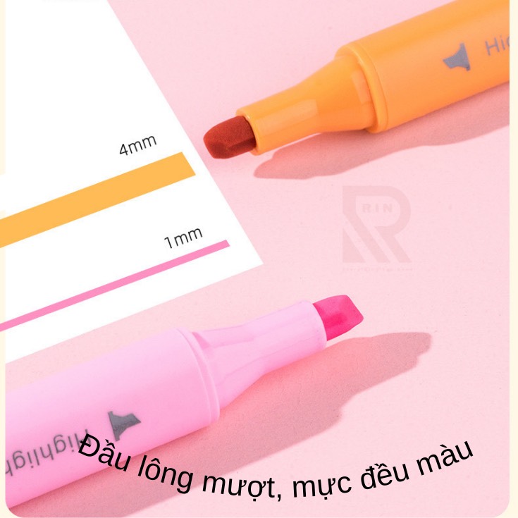 Set 6 bút highlight dạ quang đánh dấu dòng Macarone and Mid Highlighter