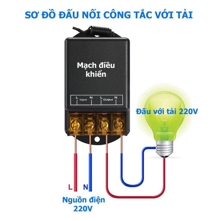 Bộ công tắc điều khiển từ xa công suất lớn 100m/220V/30A có 2 điều khiển