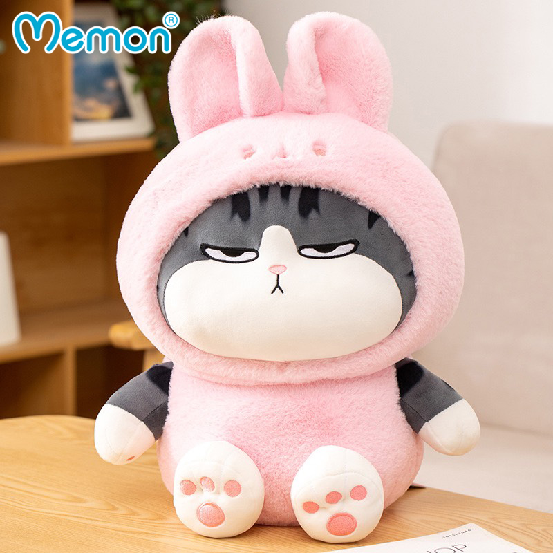 Gấu Bông Mèo Hoàng Thượng Cosplay Thú Cao Cấp Memon, Mèo Bông Cosplay Cute