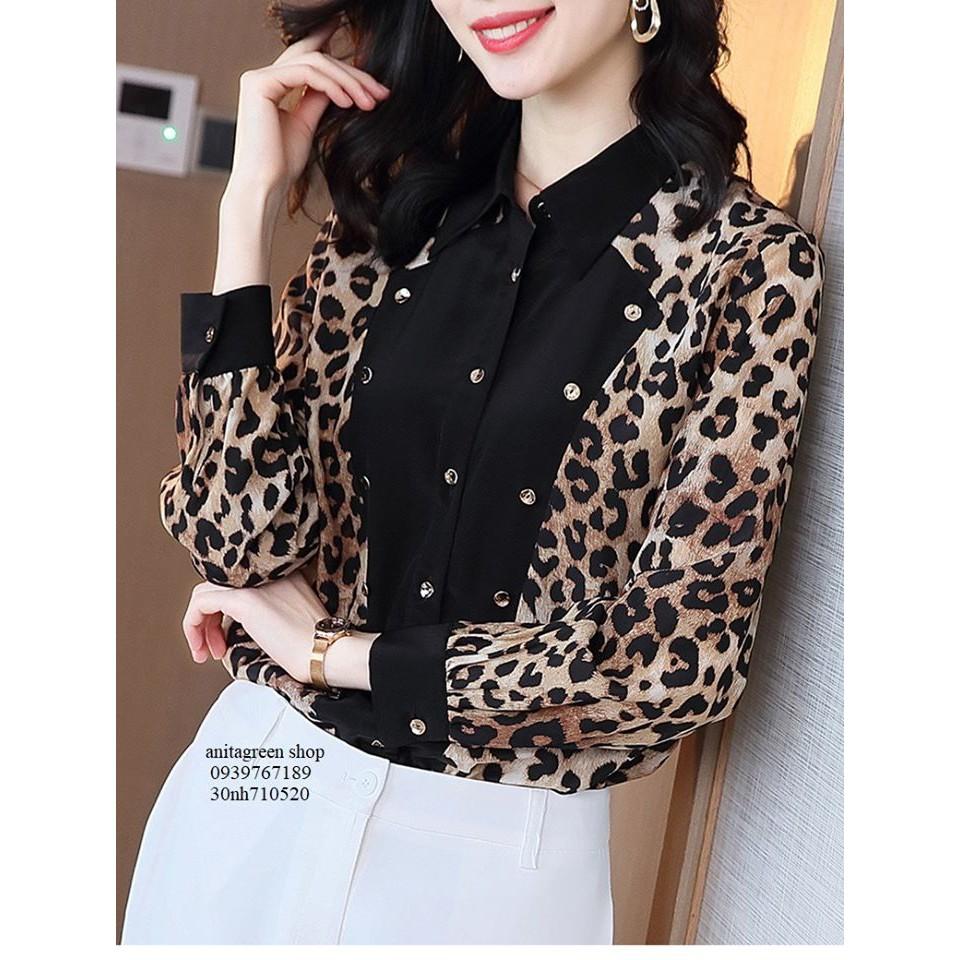 Nh710520-SƠ MI NỮ BEO TAY DÀI