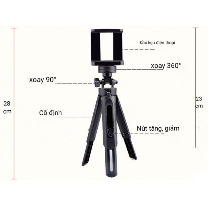 Giá đỡ 3 chân cho Máy Ảnh và Điện Thoại hàng Tripod Cao Cấp xoay được 360 độ