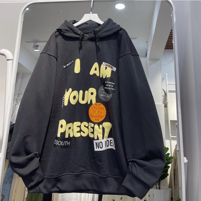 áo Hoodie nỉ I AM YOUR màu xám đen unisex ảnh thật SSSTore ( nam nữ mặc đều được