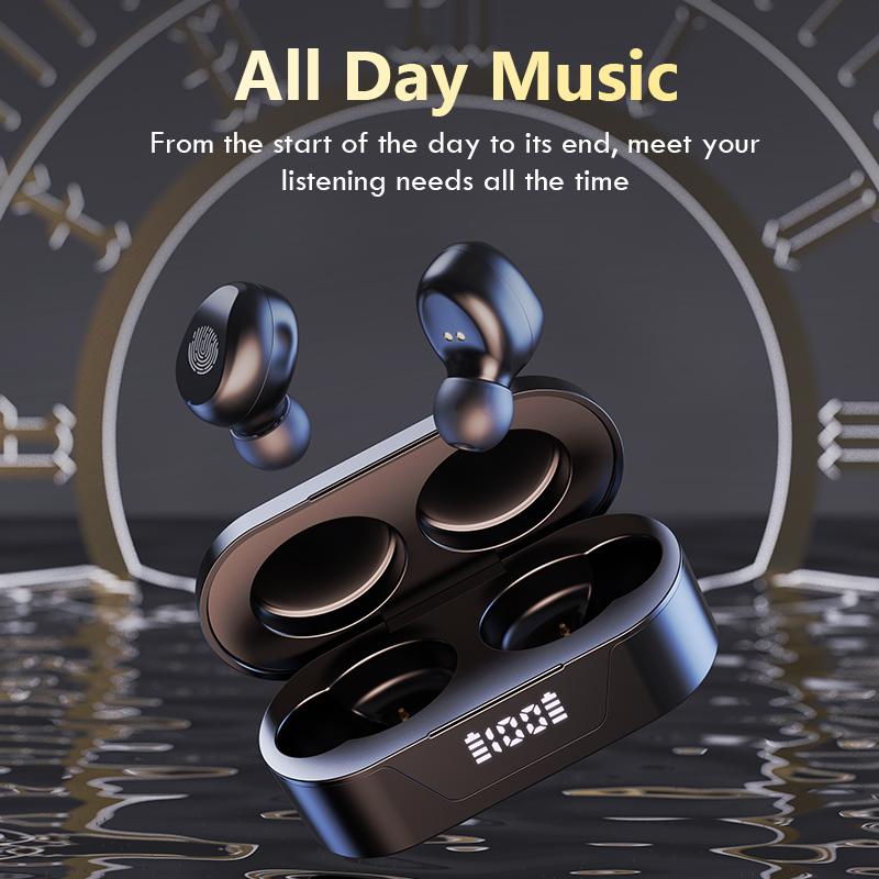 Tai Nghe Không Dây Điều Khiển Cảm Ứng Điện Chữ Số-Màn Hình Tai Nghe Chụp Tai Bluetooth Thể Thao Chống Nước Bluetooth Tai Nghe Có Mic