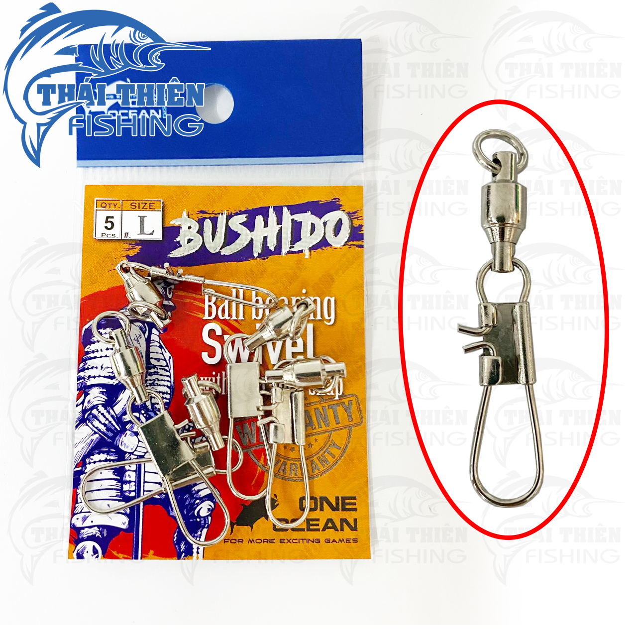 Ma Ní Câu Cá Bushido Ball Bearing Swivel Vỉ 5 Cái Chuyên Dùng Câu Cá Tra, Các Loại Cá Lớn