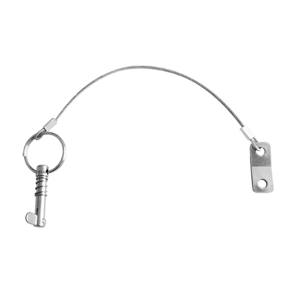 2PCS Marine Boat Top Pin Quick Release Pin Stainless Steel & Lanyard Bimini