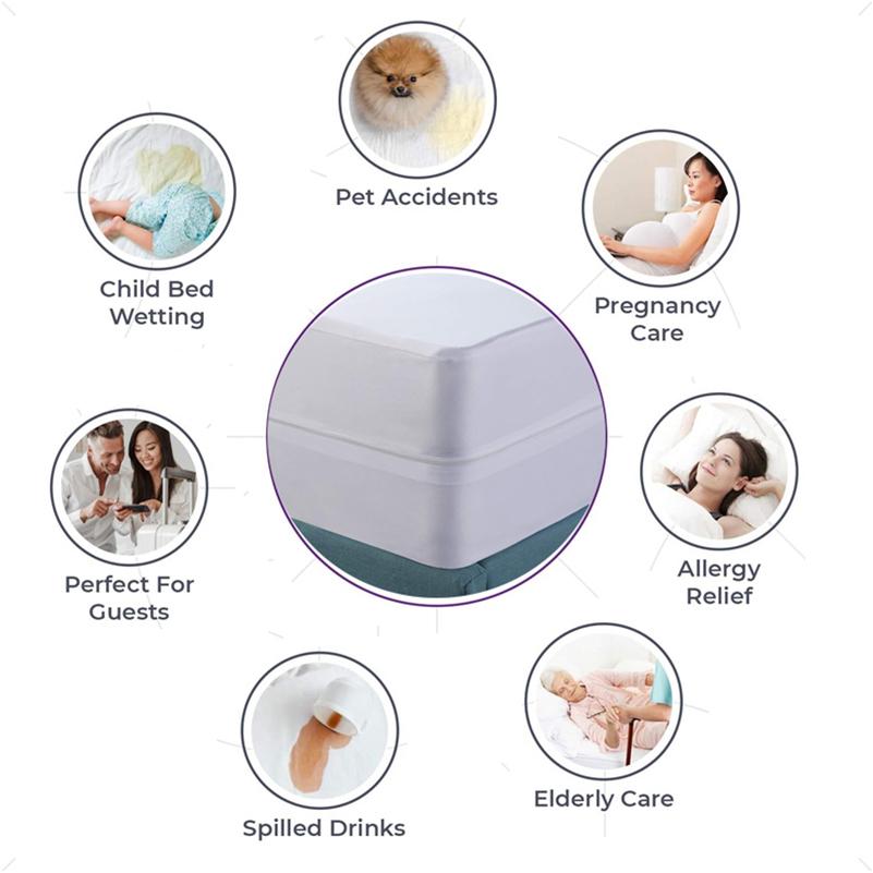 Dây Kéo 6 Mặt Chống Thấm Nước Bảo Vệ Nệm Có Dây Kéo Giường Trang Bị Tấm Trải Giường Tất Cả Các Vòng Bảo Vệ Đơn Đôi