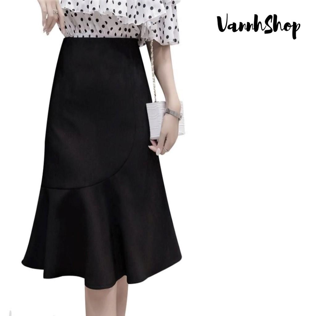 Chân váy đuôi cá công sở, Dáng dài, Ôm body, Lưng cao, độ dài 60cm Vải kaki thun co giãn New Design CV0009
