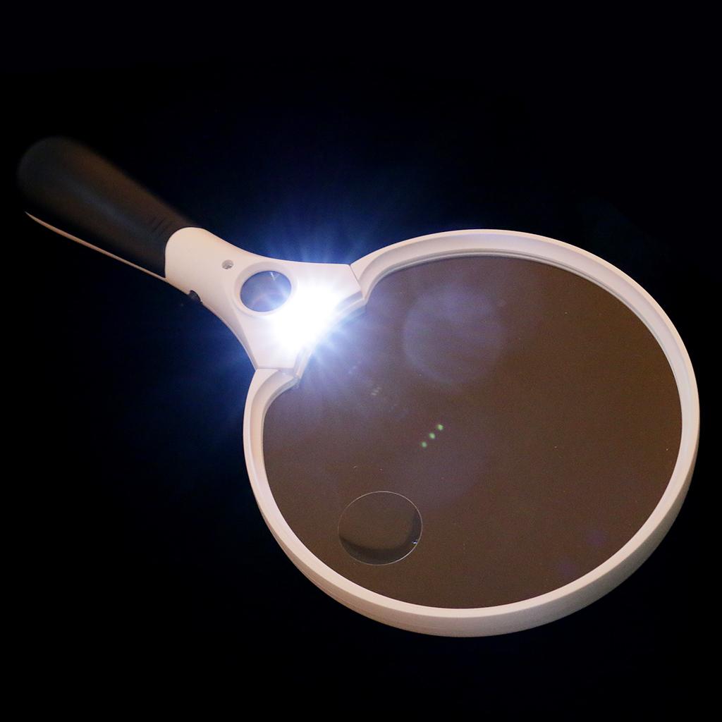 3 LED Light Handheld  Reading Magnifying Glass Lens Jewelry Loupe